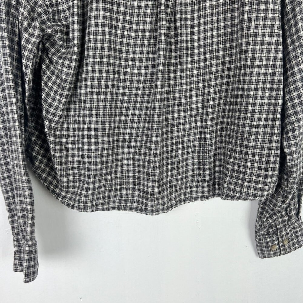 NWT American Eagle Cropped Hooded Flannel Shirt Plaid Size Medium M NEW - Picture 11 of 12